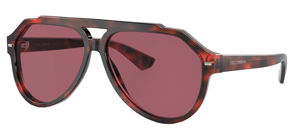 DOLCE & GABBANASunglasses - DOLCE & GABBANA DG 4452F 335869 Pilot Red Havana Acetate Sunglasses with Dark Violet Lens - DG_4452F_335869_60mm - Ask Me Wear