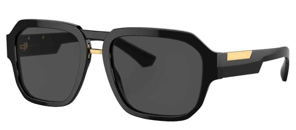DOLCE & GABBANASunglasses - DOLCE & GABBANA DG 4464 501/87 Pilot Black Acetate Sunglasses with Dark Grey Lens - DG_4464_501/87_56mm - Ask Me Wear