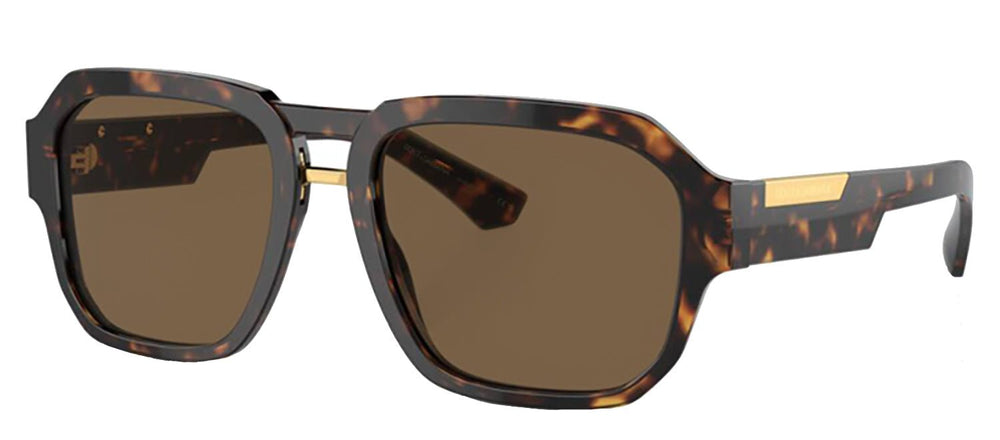 DOLCE & GABBANASunglasses - DOLCE & GABBANA DG 4464 502/73 Pilot Havana Acetate Sunglasses with Dark Brown Lens - DG_4464_502/73_56mm - Ask Me Wear