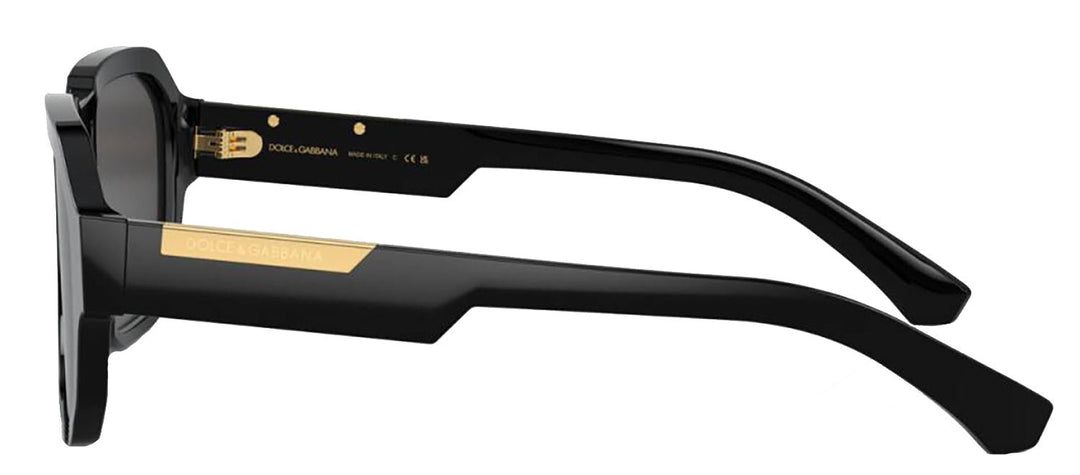 DOLCE & GABBANASunglasses - DOLCE & GABBANA DG 4464F 501/87 Pilot Black Acetate Sunglasses with Dark Grey Lens - DG_4464F_501/87_56mm - Ask Me Wear