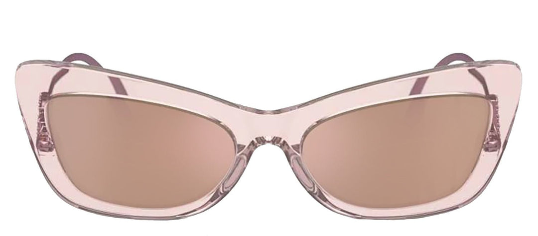 DOLCE & GABBANASunglasses - DOLCE & GABBANA DG 4467B 31486X Cat Eye Transparent Rose Acetate Sunglasses with Light Brown Mirror Pink Lens - DG_4467B_31486X_55mm - Ask Me Wear