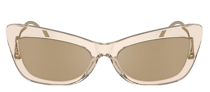 DOLCE & GABBANASunglasses - DOLCE & GABBANA DG 4467B 343203 Cat Eye Transparent Camel Acetate Sunglasses with Clear Mirror Real Yellow Gold Lens - DG_4467B_343203_55mm - Ask Me Wear