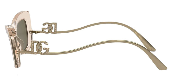 DOLCE & GABBANASunglasses - DOLCE & GABBANA DG 4467B 343203 Cat Eye Transparent Camel Acetate Sunglasses with Clear Mirror Real Yellow Gold Lens - DG_4467B_343203_55mm - Ask Me Wear