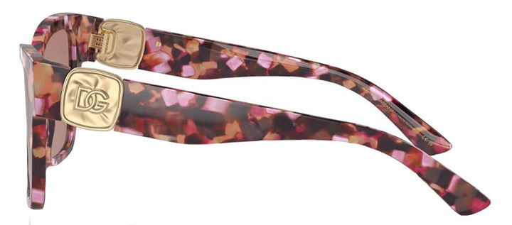 DOLCE & GABBANA Sample Sale DOLCE & GABBANA DG 4470F 344073 Square Havana Pink Pearl Acetate Sunglasses with Light Brown Lens - Apparel & Accessories > Clothing Accessories > Sunglasses Sunglasses | Designer outlet