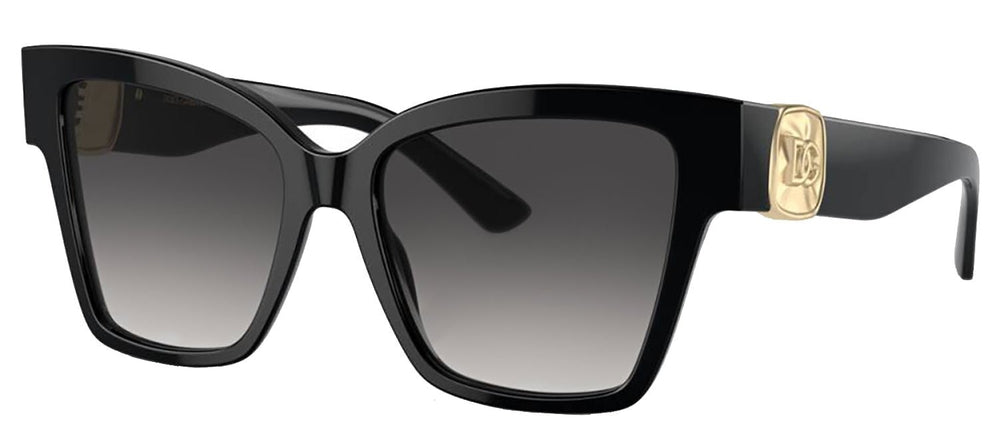 DOLCE & GABBANA Sample Sale DOLCE & GABBANA DG 4470F 501/8G Square Black Acetate Sunglasses with Dark Grey Lens - Sunglasses | Designer outlet