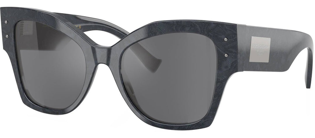 DOLCE & GABBANASunglasses - DOLCE & GABBANA DG 4478 34416V Cat Eye Grey Lace Acetate Sunglasses with Dark Grey Flash Silver Lens - DG_4478_34416V_53mm - Ask Me Wear