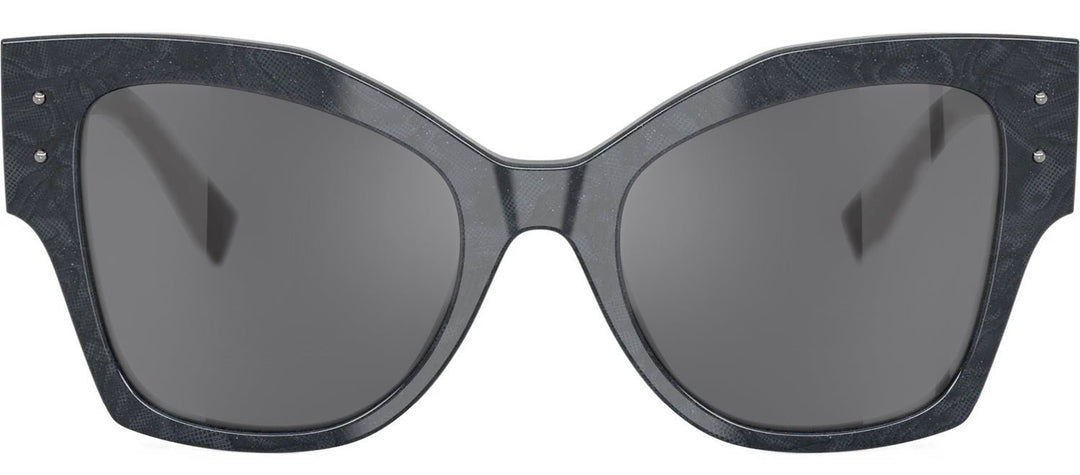 DOLCE & GABBANASunglasses - DOLCE & GABBANA DG 4478 34416V Cat Eye Grey Lace Acetate Sunglasses with Dark Grey Flash Silver Lens - DG_4478_34416V_53mm - Ask Me Wear