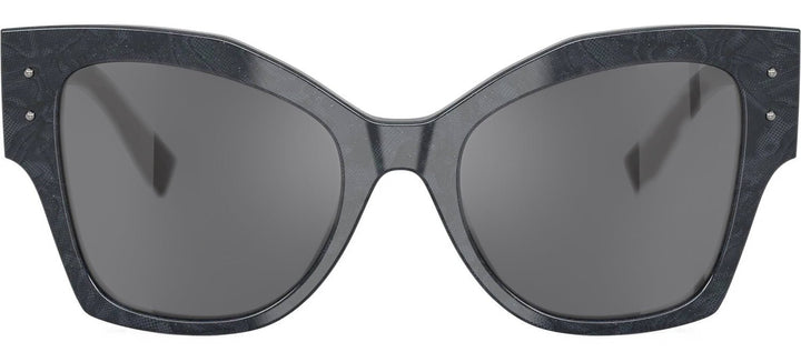 DOLCE & GABBANASunglasses - DOLCE & GABBANA DG 4478 34416V Cat Eye Grey Lace Acetate Sunglasses with Dark Grey Flash Silver Lens - DG_4478_34416V_53mm - Ask Me Wear