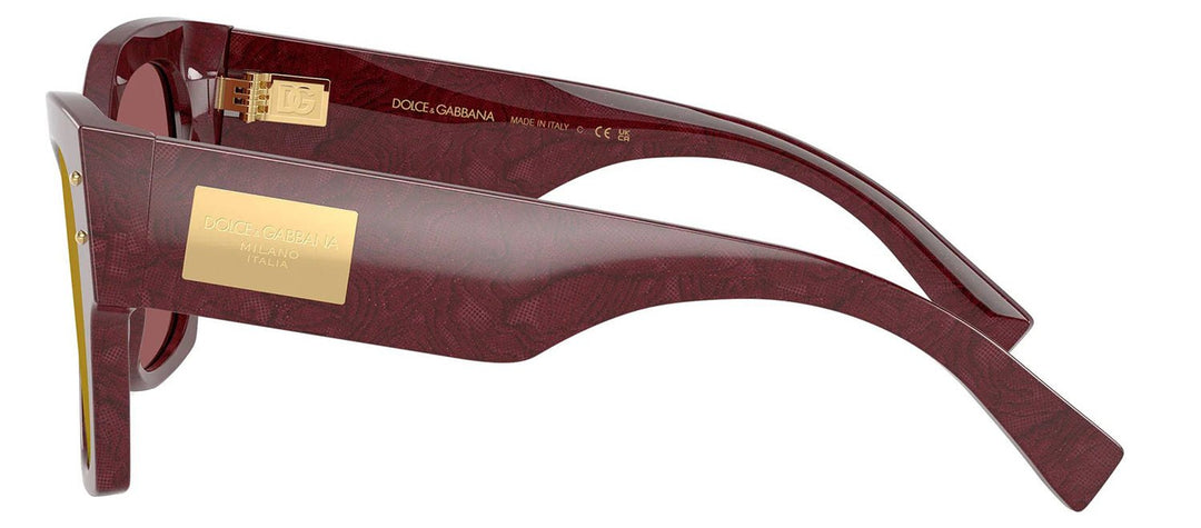 DOLCE & GABBANASunglasses - DOLCE & GABBANA DG 4478 3442D0 Cat Eye Bordeaux Lace Acetate Sunglasses with Dark Violet Mirror Red Lens - DG_4478_3442D0_53mm - Ask Me Wear