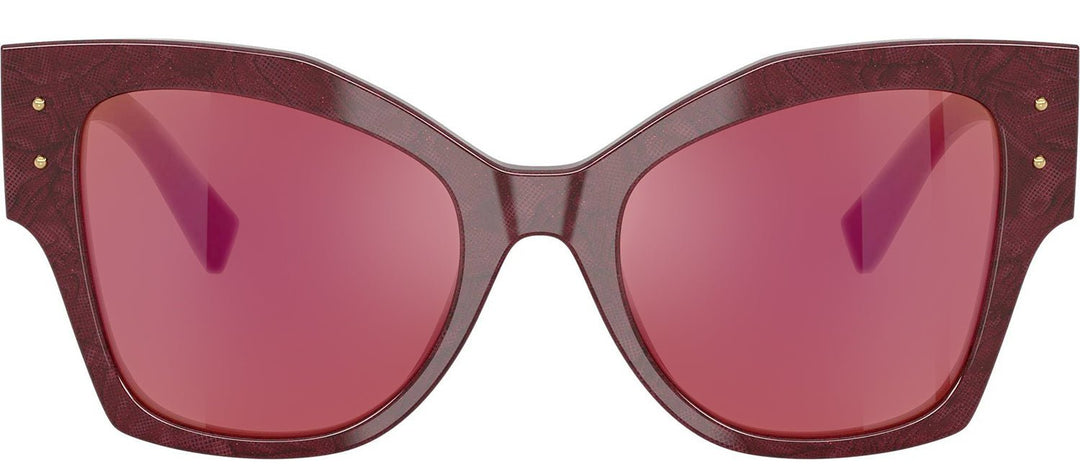 DOLCE & GABBANASunglasses - DOLCE & GABBANA DG 4478 3442D0 Cat Eye Bordeaux Lace Acetate Sunglasses with Dark Violet Mirror Red Lens - DG_4478_3442D0_53mm - Ask Me Wear