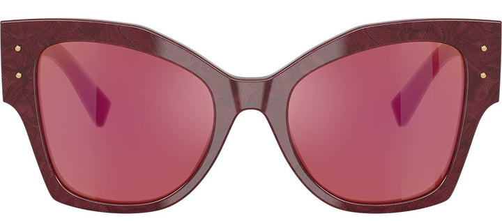DOLCE & GABBANASunglasses - DOLCE & GABBANA DG 4478 3442D0 Cat Eye Bordeaux Lace Acetate Sunglasses with Dark Violet Mirror Red Lens - DG_4478_3442D0_53mm - Ask Me Wear