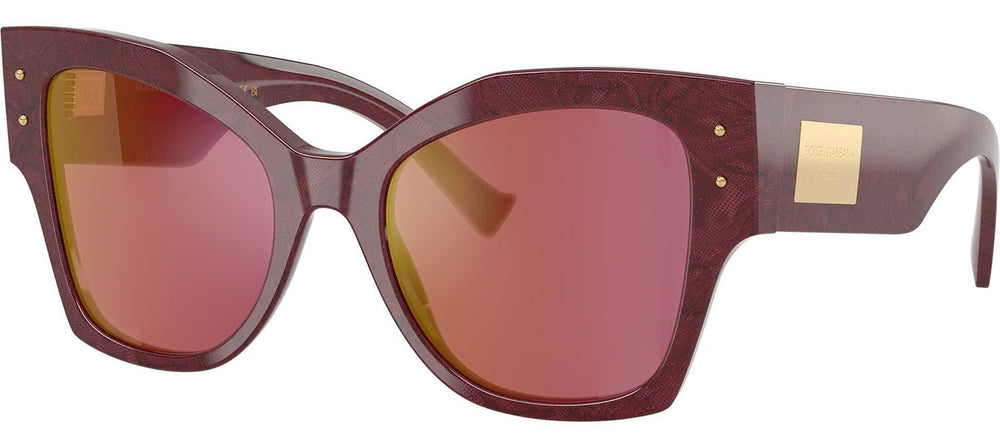 DOLCE & GABBANASunglasses - DOLCE & GABBANA DG 4478 3442D0 Cat Eye Bordeaux Lace Acetate Sunglasses with Dark Violet Mirror Red Lens - DG_4478_3442D0_53mm - Ask Me Wear