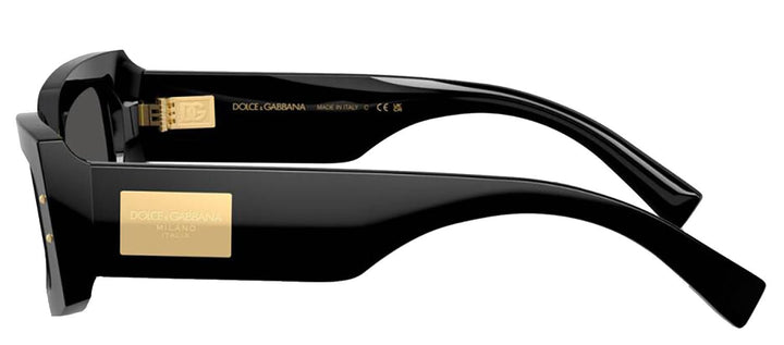 DOLCE & GABBANASunglasses - DOLCE & GABBANA DG 4479 501/87 Rectangle Black Acetate Sunglasses with Dark Grey Lens - DG_4479_501/87_55mm - Ask Me Wear