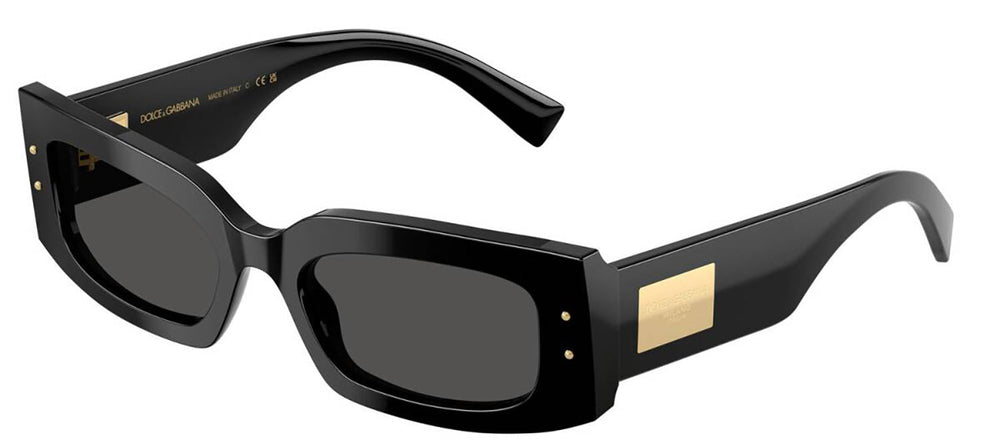 DOLCE & GABBANASunglasses - DOLCE & GABBANA DG 4479 501/87 Rectangle Black Acetate Sunglasses with Dark Grey Lens - DG_4479_501/87_55mm - Ask Me Wear