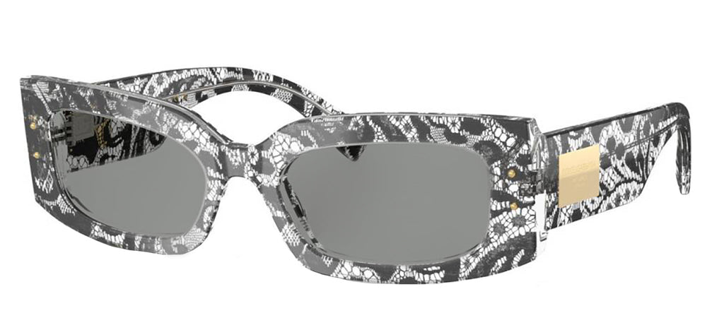 DOLCE & GABBANASunglasses - DOLCE & GABBANA DG 4479F 3287/1 Rectangle Black Lace Acetate Sunglasses with Grey Lens - DG_4479F_3287/1_55mm - Ask Me Wear