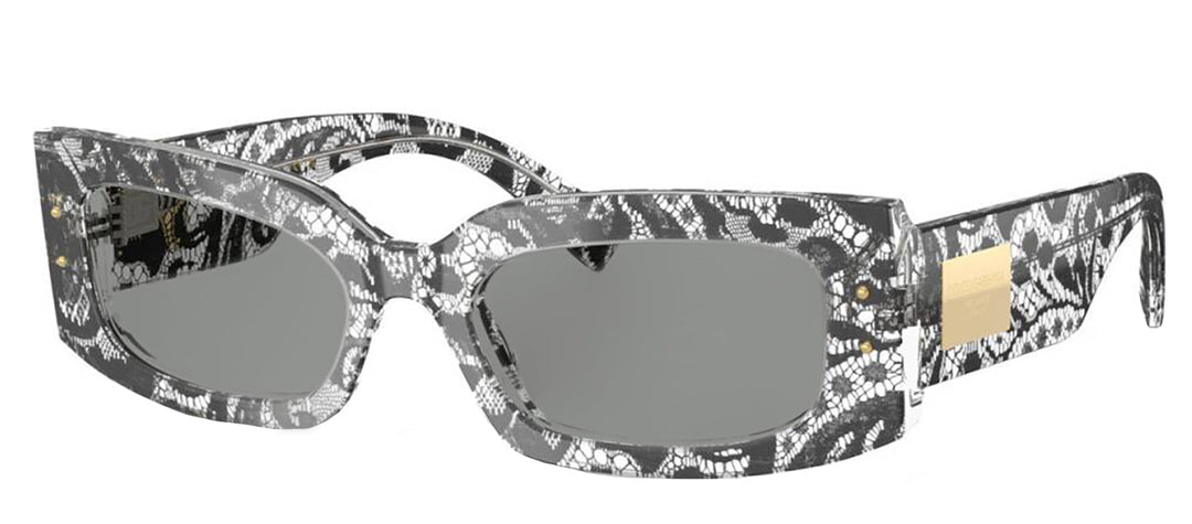 DOLCE & GABBANASunglasses - DOLCE & GABBANA DG 4479F 3287/1 Rectangle Black Lace Acetate Sunglasses with Grey Lens - DG_4479F_3287/1_55mm - Ask Me Wear