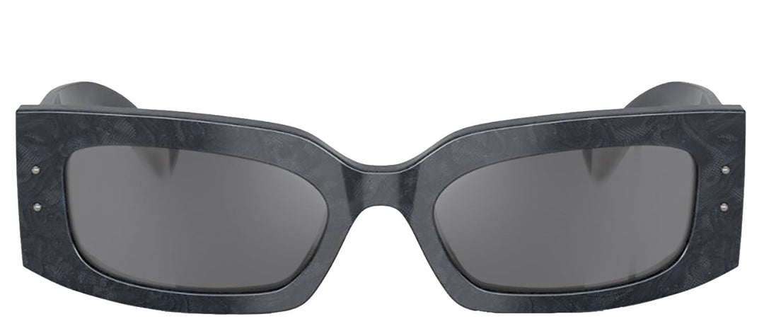 DOLCE & GABBANASunglasses - DOLCE & GABBANA DG 4479F 34416V Rectangle Grey Lace Acetate Sunglasses with Dark Grey Flash Silver Lens - DG_4479F_34416V_55mm - Ask Me Wear