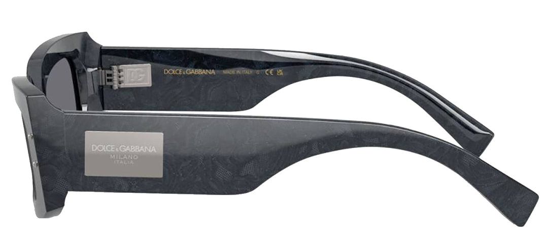DOLCE & GABBANASunglasses - DOLCE & GABBANA DG 4479F 34416V Rectangle Grey Lace Acetate Sunglasses with Dark Grey Flash Silver Lens - DG_4479F_34416V_55mm - Ask Me Wear