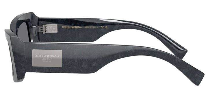 DOLCE & GABBANASunglasses - DOLCE & GABBANA DG 4479F 34416V Rectangle Grey Lace Acetate Sunglasses with Dark Grey Flash Silver Lens - DG_4479F_34416V_55mm - Ask Me Wear