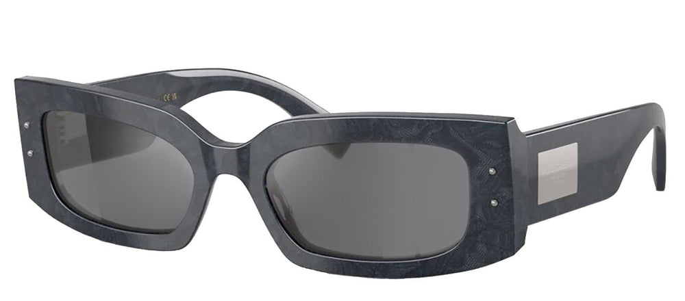 DOLCE & GABBANASunglasses - DOLCE & GABBANA DG 4479F 34416V Rectangle Grey Lace Acetate Sunglasses with Dark Grey Flash Silver Lens - DG_4479F_34416V_55mm - Ask Me Wear