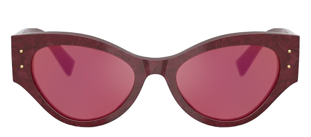 DOLCE & GABBANASunglasses - DOLCE & GABBANA DG 4480F 3442D0 Butterfly Bordeaux Lace Acetate Sunglasses with Dark Violet Mirror Red Lens - DG_4480F_3442D0_53mm - Ask Me Wear