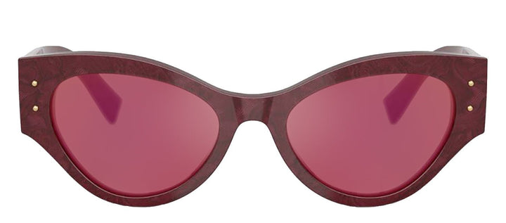 DOLCE & GABBANASunglasses - DOLCE & GABBANA DG 4480F 3442D0 Butterfly Bordeaux Lace Acetate Sunglasses with Dark Violet Mirror Red Lens - DG_4480F_3442D0_53mm - Ask Me Wear