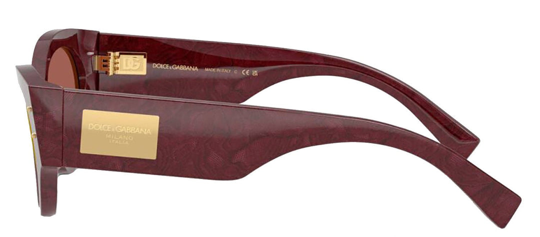 DOLCE & GABBANASunglasses - DOLCE & GABBANA DG 4480F 3442D0 Butterfly Bordeaux Lace Acetate Sunglasses with Dark Violet Mirror Red Lens - DG_4480F_3442D0_53mm - Ask Me Wear