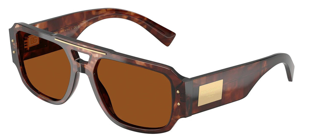 DOLCE & GABBANASunglasses - DOLCE & GABBANA DG 4482 322273 Pilot Dark Red Havana Acetate Sunglasses with Dark Brown Lens - DG_4482_322273_57mm - Ask Me Wear