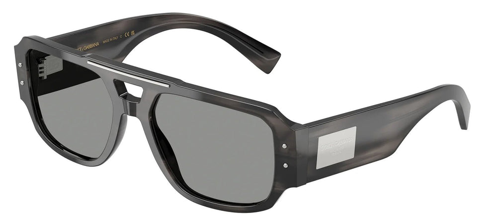 DOLCE & GABBANASunglasses - DOLCE & GABBANA DG 4482 3440/1 Pilot Striped Grey Acetate Sunglasses with Grey Lens - DG_4482_3440/1_57mm - Ask Me Wear