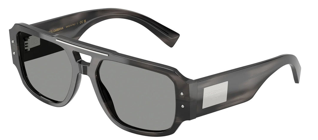 DOLCE & GABBANASunglasses - DOLCE & GABBANA DG 4482 3440/1 Pilot Striped Grey Acetate Sunglasses with Grey Lens - DG_4482_3440/1_57mm - Ask Me Wear