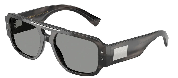 DOLCE & GABBANASunglasses - DOLCE & GABBANA DG 4482 3440/1 Pilot Striped Grey Acetate Sunglasses with Grey Lens - DG_4482_3440/1_57mm - Ask Me Wear