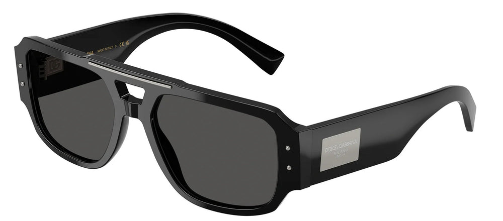 DOLCE & GABBANASunglasses - DOLCE & GABBANA DG 4482 501/87 Pilot Black Acetate Sunglasses with Dark Grey Lens - DG_4482_501/87_57mm - Ask Me Wear