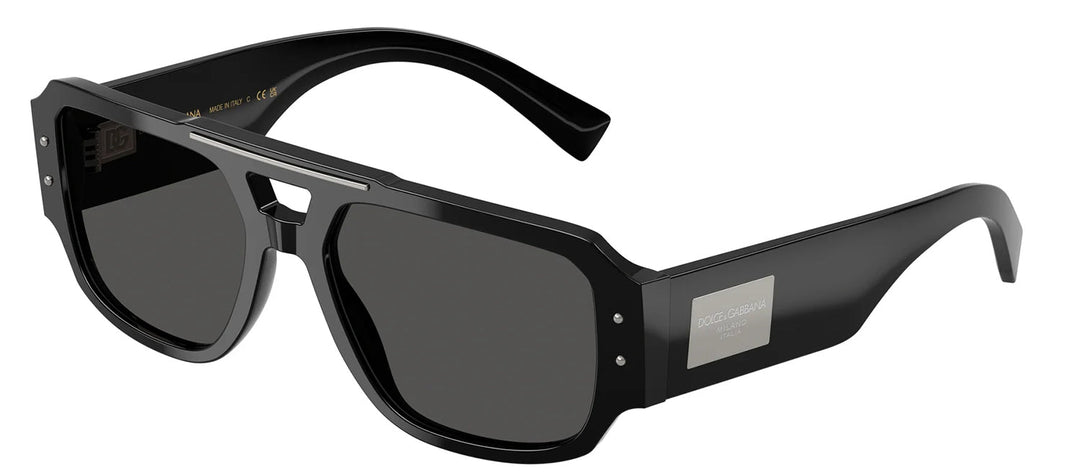 DOLCE & GABBANASunglasses - DOLCE & GABBANA DG 4482 501/87 Pilot Black Acetate Sunglasses with Dark Grey Lens - DG_4482_501/87_57mm - Ask Me Wear
