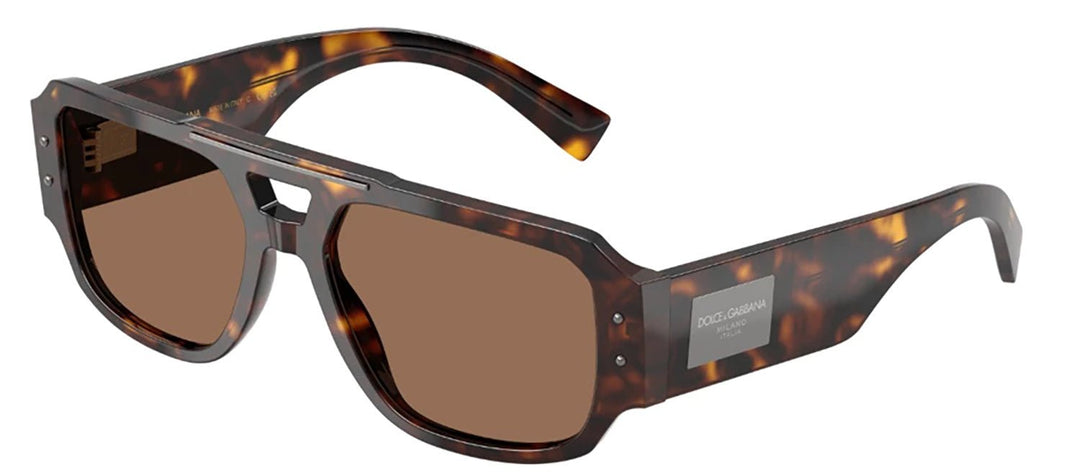 DOLCE & GABBANASunglasses - DOLCE & GABBANA DG 4482F 502/73 Pilot Havana Acetate Sunglasses with Dark Brown Lens - DG_4482F_502/73_57mm - Ask Me Wear