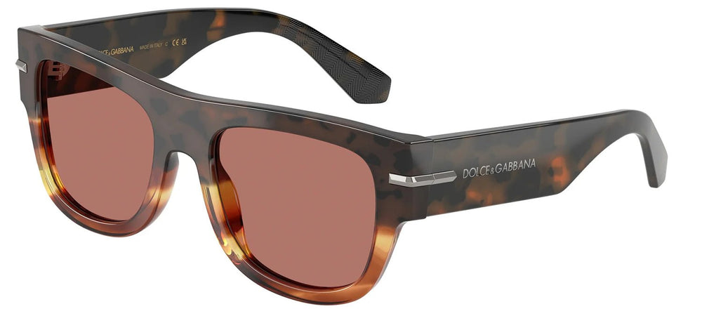 DOLCE & GABBANASunglasses - DOLCE & GABBANA DG 4484 3438M6 Square Havana Warm Brown Acetate Sunglasses with Bordeaux Lens - DG_4484_3438M6_54mm - Ask Me Wear