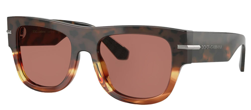 DOLCE & GABBANASunglasses - DOLCE & GABBANA DG 4484F 3438M6 Square Havana Warm Brown Acetate Sunglasses with Bordeaux Lens - DG_4484F_3438M6_54mm - Ask Me Wear