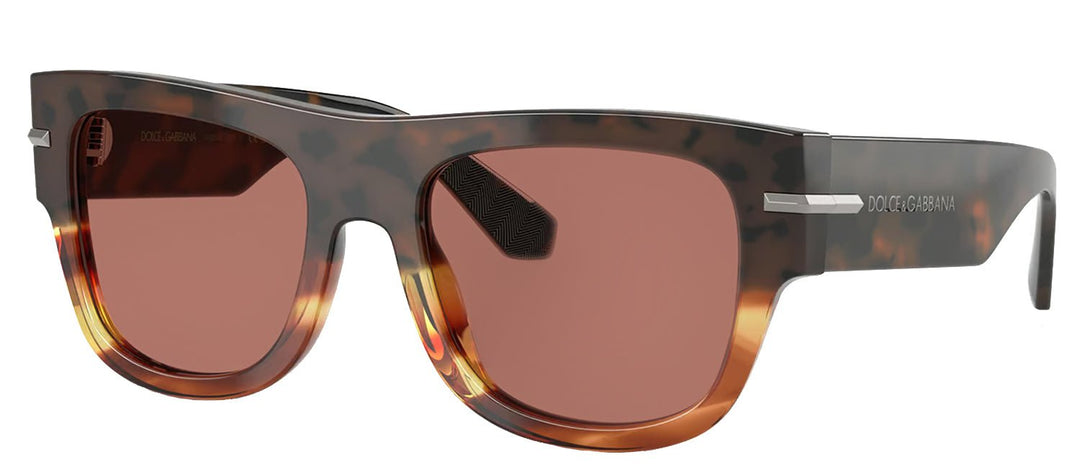 DOLCE & GABBANASunglasses - DOLCE & GABBANA DG 4484F 3438M6 Square Havana Warm Brown Acetate Sunglasses with Bordeaux Lens - DG_4484F_3438M6_54mm - Ask Me Wear