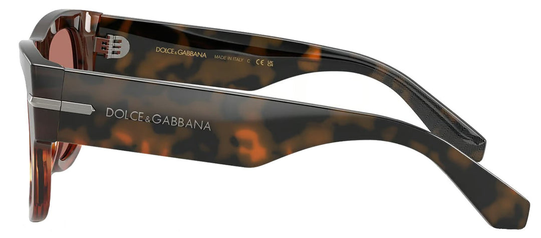 DOLCE & GABBANASunglasses - DOLCE & GABBANA DG 4484F 3438M6 Square Havana Warm Brown Acetate Sunglasses with Bordeaux Lens - DG_4484F_3438M6_54mm - Ask Me Wear