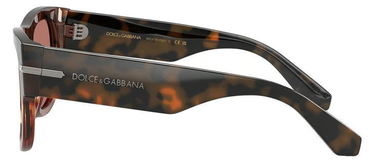 DOLCE & GABBANASunglasses - DOLCE & GABBANA DG 4484F 3438M6 Square Havana Warm Brown Acetate Sunglasses with Bordeaux Lens - DG_4484F_3438M6_54mm - Ask Me Wear