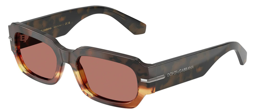 DOLCE & GABBANASunglasses - DOLCE & GABBANA DG 4485 3438M6 Rectangle Havana Warm Brown Acetate Sunglasses with Bordeaux Lens - DG_4485_3438M6_54mm - Ask Me Wear