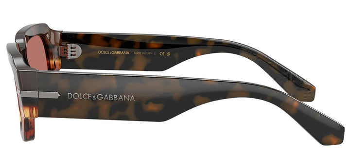 DOLCE & GABBANASunglasses - DOLCE & GABBANA DG 4485 3438M6 Rectangle Havana Warm Brown Acetate Sunglasses with Bordeaux Lens - DG_4485_3438M6_54mm - Ask Me Wear