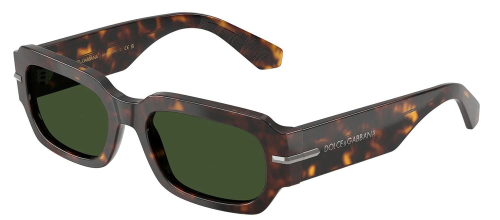 DOLCE & GABBANASunglasses - DOLCE & GABBANA DG 4485 502/71 Rectangle Havana Acetate Sunglasses with Dark Green Lens - DG_4485_502/71_54mm - Ask Me Wear