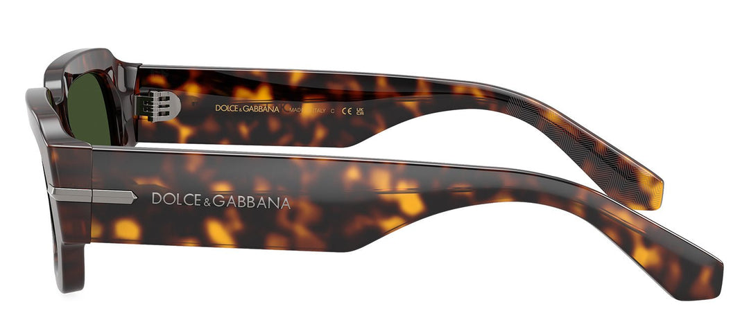 DOLCE & GABBANA Sample Sale DOLCE & GABBANA DG 4485F 502/71 Rectangle Havana Acetate Sunglasses with Dark Green Lens - Sunglasses | Designer outlet