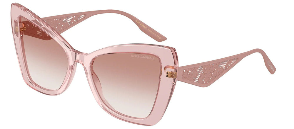 DOLCE & GABBANASunglasses - DOLCE & GABBANA DG 4489 322613 Cat Eye Transparent Powder Pink Acetate Sunglasses with Clear Gradient Brown Lens - DG_4489_322613_55mm - Ask Me Wear