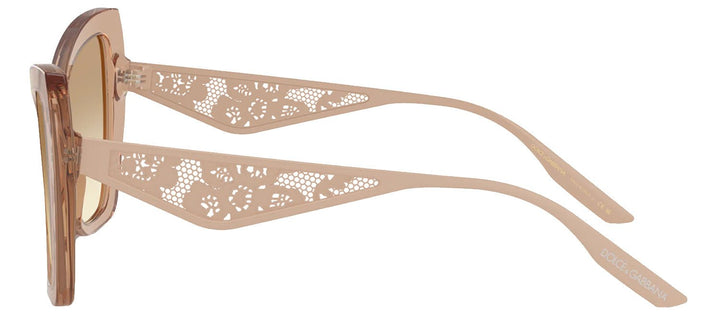 DOLCE & GABBANASunglasses - DOLCE & GABBANA DG 4489 343213 Cat Eye Transparent Camel Acetate Sunglasses with Clear Gradient Light Brown Lens - DG_4489_343213_55mm - Ask Me Wear