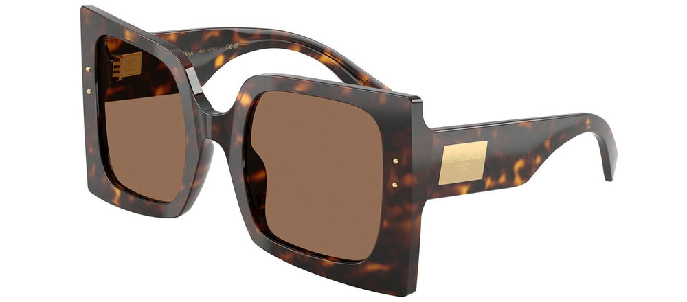 DOLCE & GABBANASunglasses - DOLCE & GABBANA DG 4490 502/73 Square Havana Acetate Sunglasses with Dark Brown Lens - DG_4490_502/73_53mm - Ask Me Wear