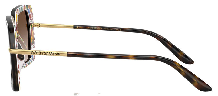 DOLCE & GABBANA Sample Sale DOLCE & GABBANA DG 4491 321713 Square Havana On White Barrow Acetate Sunglasses with Brown Gradient Lens - Apparel & Accessories > Clothing Accessories > Sunglasses Sunglasses | Designer outlet