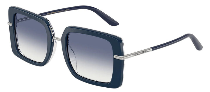 DOLCE & GABBANASunglasses - DOLCE & GABBANA DG 4491 341419 Square Blue On Blue Maiolica Acetate Sunglasses with Clear Gradient Light Blue Lens - DG_4491_341419_52mm - Ask Me Wear