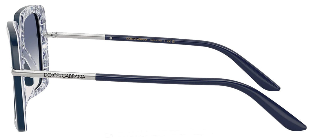 DOLCE & GABBANASunglasses - DOLCE & GABBANA DG 4491 341419 Square Blue On Blue Maiolica Acetate Sunglasses with Clear Gradient Light Blue Lens - DG_4491_341419_52mm - Ask Me Wear