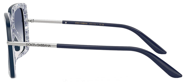 DOLCE & GABBANASunglasses - DOLCE & GABBANA DG 4491 341419 Square Blue On Blue Maiolica Acetate Sunglasses with Clear Gradient Light Blue Lens - DG_4491_341419_52mm - Ask Me Wear